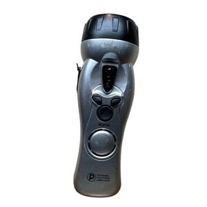 Emergency Hand‎ Crank Radio Flashlight Alarm FM Scan Portable Silver Black